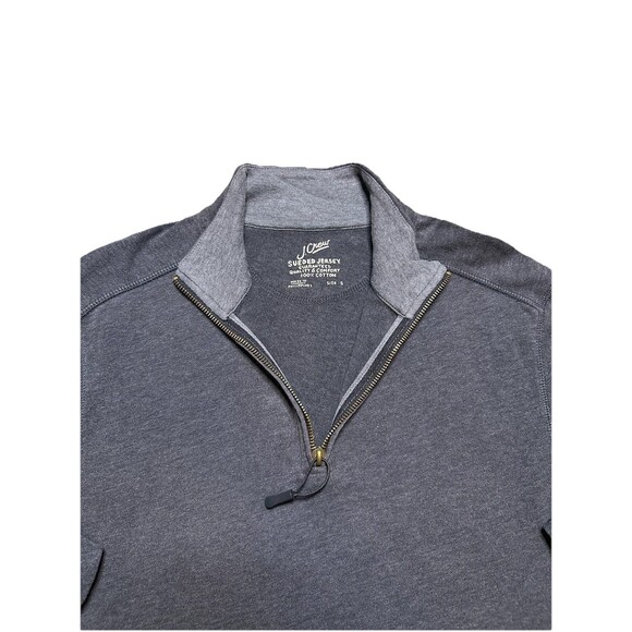 J. Crew Quarter Zip Sweater Men’s Small Sueded Jersey Cotton Pullover Top - Picture 3 of 6